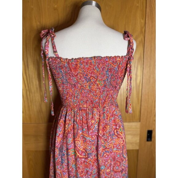 Vici Collection Colorful Paisley Print Smocked Maxi Dress Sz XL - Picture 6 of 13